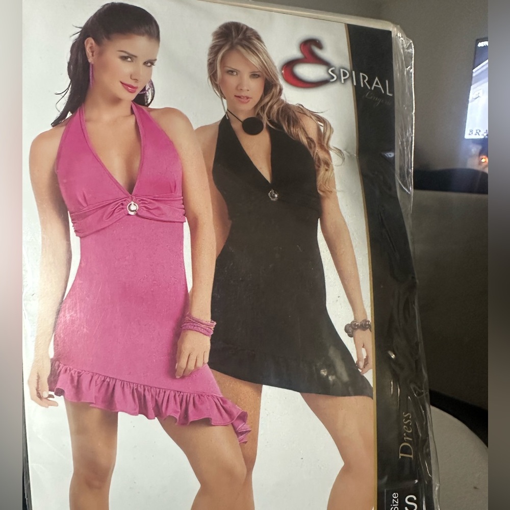 Espiral lingerie #DEADSTOCK #vintage black little dress asymmetrical ruffle